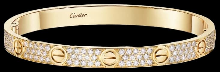 Cartier LOVE bracelet, classic model, paved