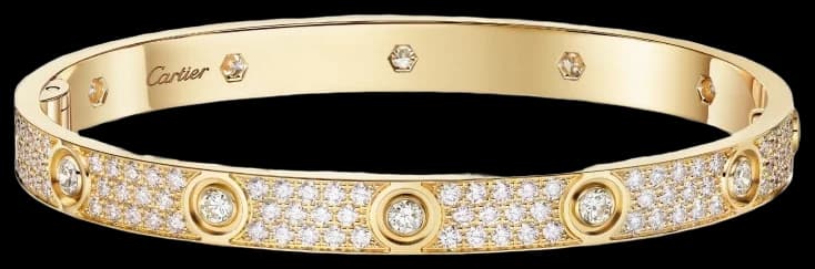 Cartier LOVE bracelet, classic model, paved, 10 diamonds
