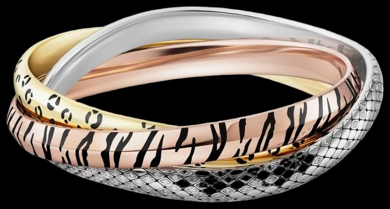 Cartier Trinity bracelet, lacquer, diamonds