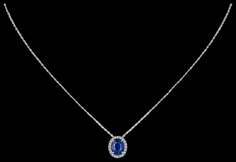 Cartier Destinée pendant, oval-cut sapphire, paved