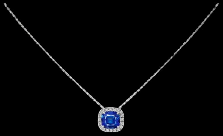 Cartier Destinée pendant, cushion-cut sapphire, paved