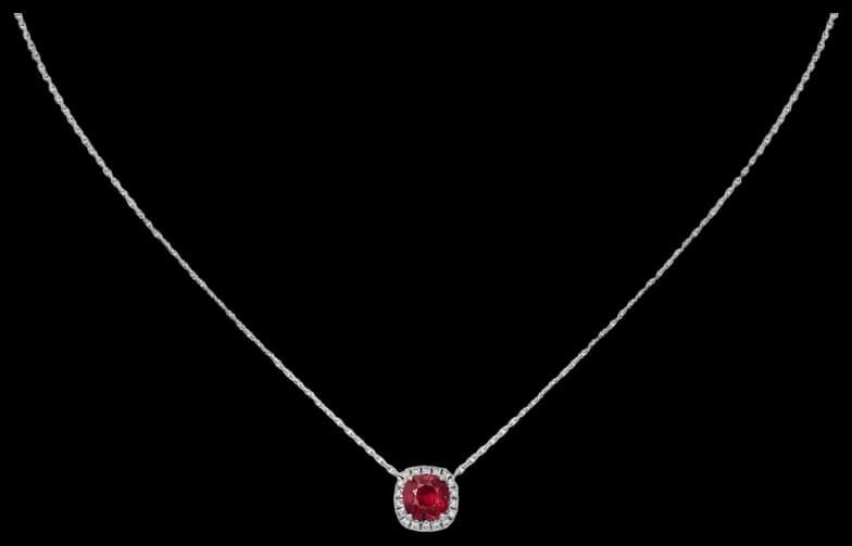 Cartier Destinée pendant, cushion-cut ruby, paved