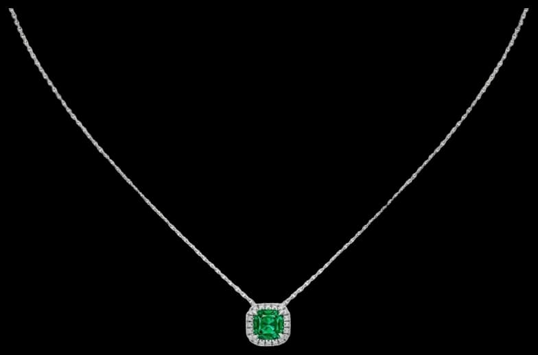 Cartier Destinée pendant, cushion-cut emerald, paved