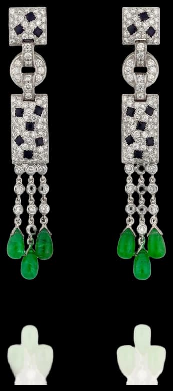 Cartier Panthère de Cartier earrings, emerald, paved