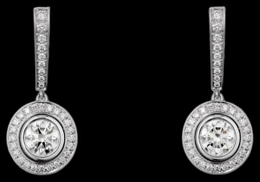 Cartier d'Amour sleeper earrings, 2 brilliant-cut diamonds, paved