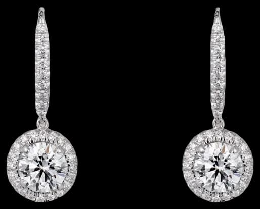 Cartier Destinée sleeper earrings, 2 brilliant-cut diamonds, paved