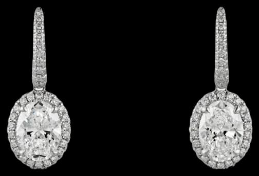 Cartier Destinée sleeper earrings, 2 oval-cut diamonds, paved