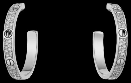 Cartier LOVE hoop earrings, medium model, paved