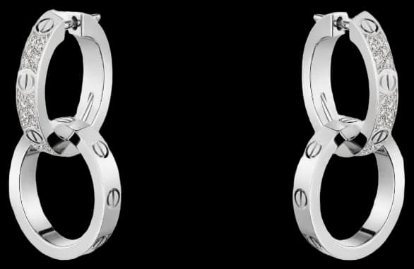 Cartier LOVE earrings, transformable, semi-paved