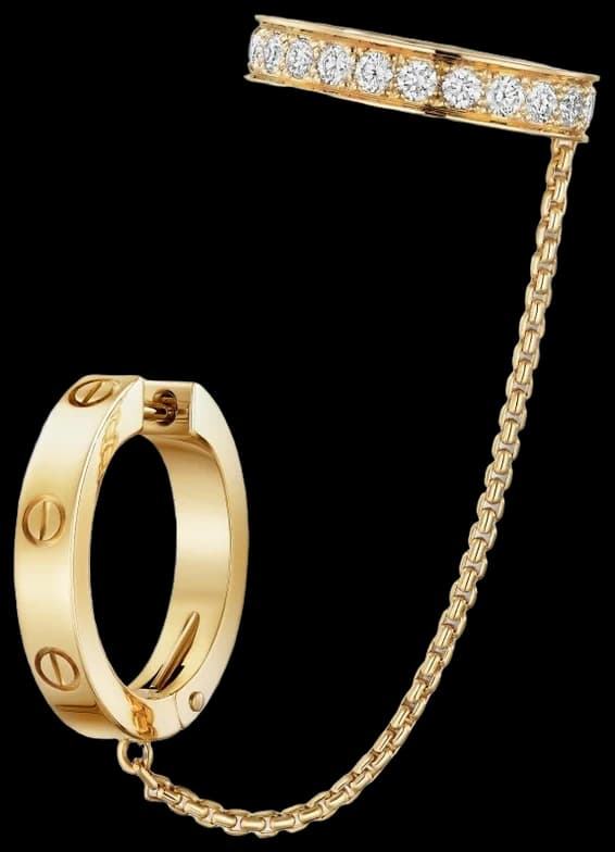 Cartier LOVE single earring, semi-paved