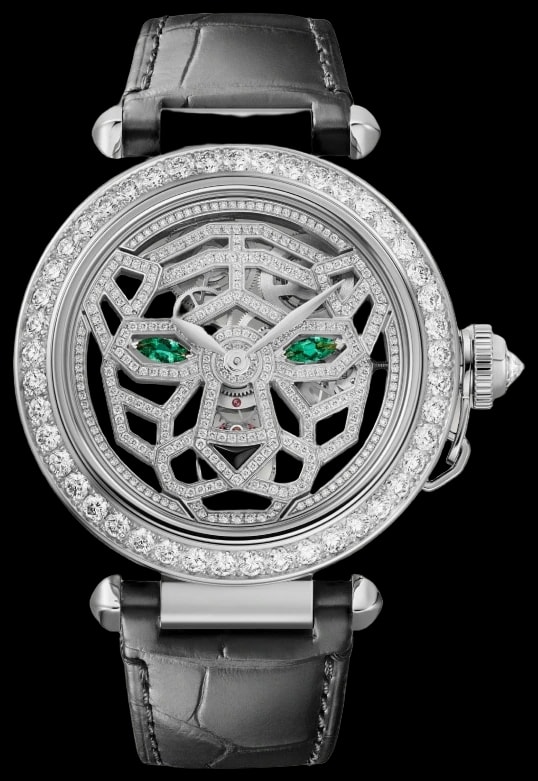 Cartier Pasha de Cartier HPI01358 41 mm, hand-wound movement, 18K white gold, diamonds, interchangeable leather straps