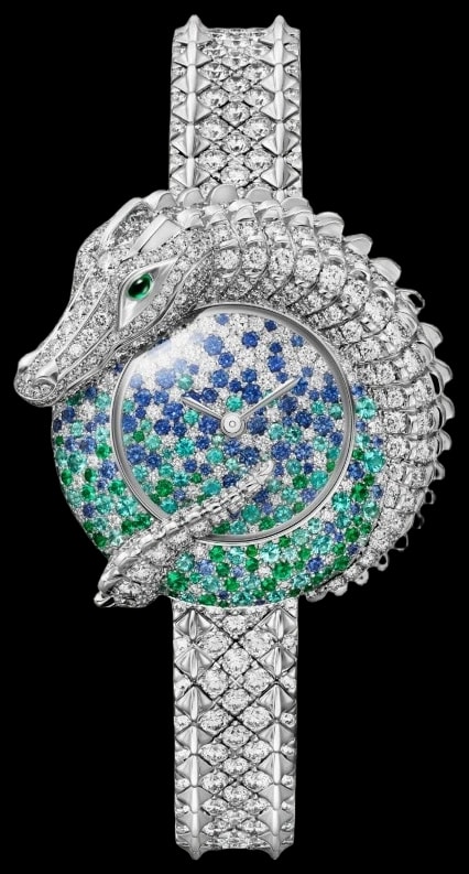 Cartier Animal Jewellery HPI01613 Quartz movement,white gold, tourmaline, sapphires, emeralds, diamonds