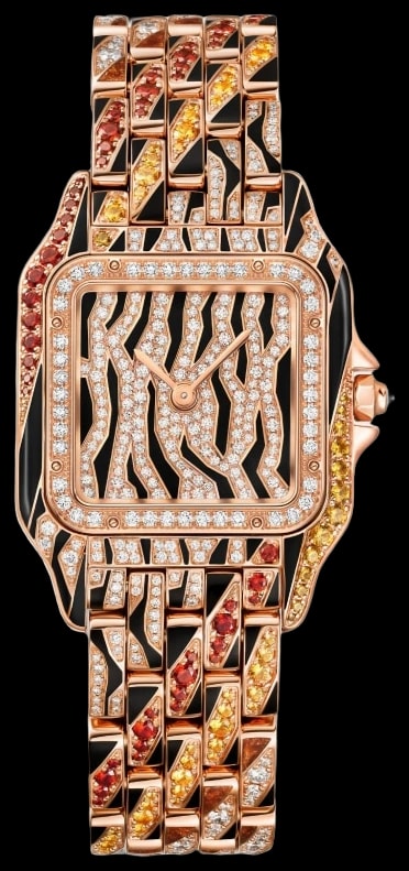 Cartier Panthère HPI01698 Medium model, quartz movement, rose gold, diamonds, spessartites, lacquer