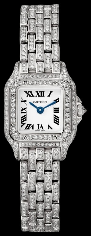 Cartier Panthère HPI01719 Mini model, quartz movement, white gold, diamonds