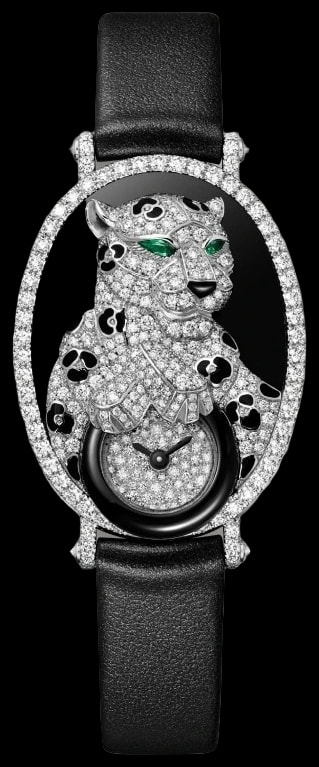 Cartier Panthère Jewellery HPI01809 Quartz movement, white gold, emeralds, onyx, diamonds, leather