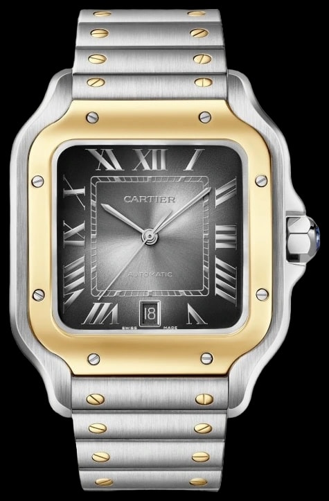 Cartier Santos de Cartier W2SA0030 Large model, automatic movement, yellow gold and steel, interchangeable metal and leather bracelets