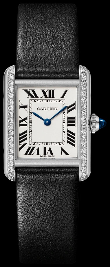 Cartier Tank Must W4TA0035 Small model, high autonomy quartz movement, steel, diamonds, leather