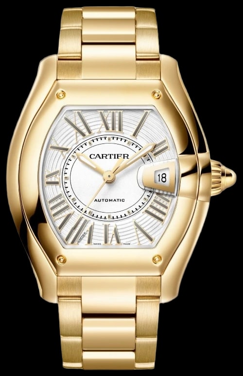 Cartier Roadster WGRD0012 Large model, automatic movement, yellow gold, interchangeable metal bracelet and leather straps