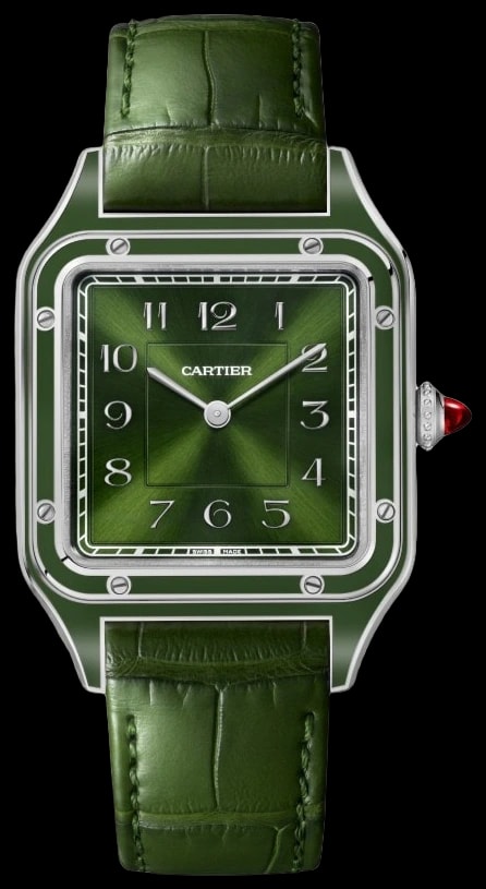 Cartier Santos-Dumont WGSA0096 Large model, hand-wound movement, platinum, leather
