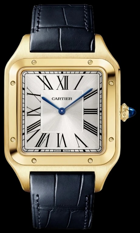 Cartier Santos-Dumont WGSA0108 Extra-large model, manual mechanical movement, yellow gold, leather