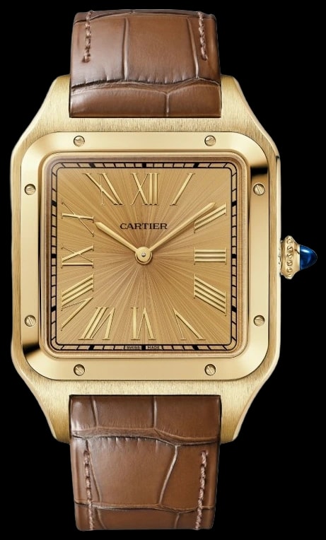 Cartier Santos-Dumont WGSA0111 Extra-large model, manual mechanical movement, yellow gold, leather