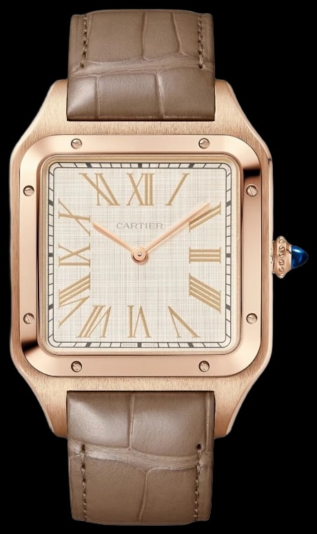Cartier Santos-Dumont WGSA0112 Extra-large model, manual mechanical movement, rose gold, leather