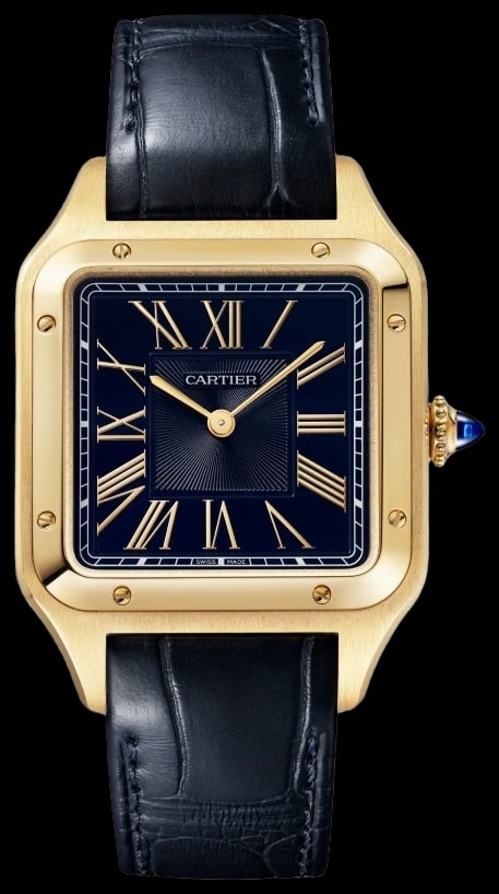 Cartier Santos-Dumont WGSA0115 Large model, quartz movement, yellow gold, leather