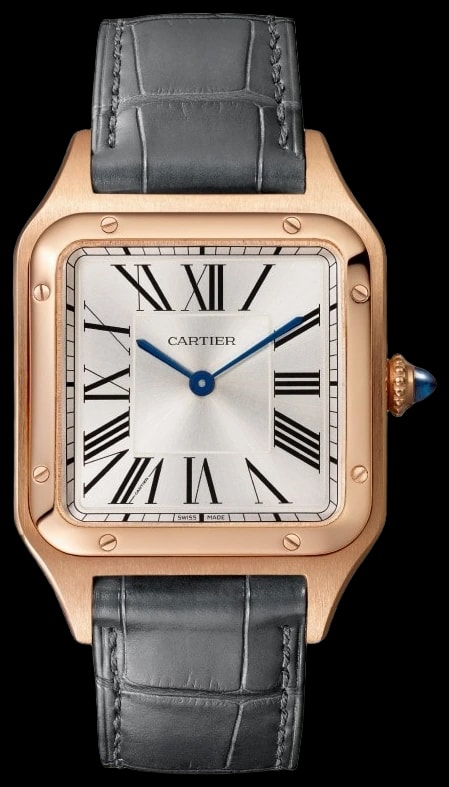 Cartier Santos-Dumont WGSA0116 Large model, quartz movement, rose gold, leather