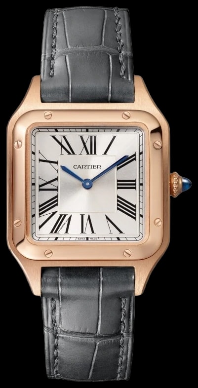 Cartier Santos-Dumont WGSA0117 Small model, quartz movement, rose gold, leather
