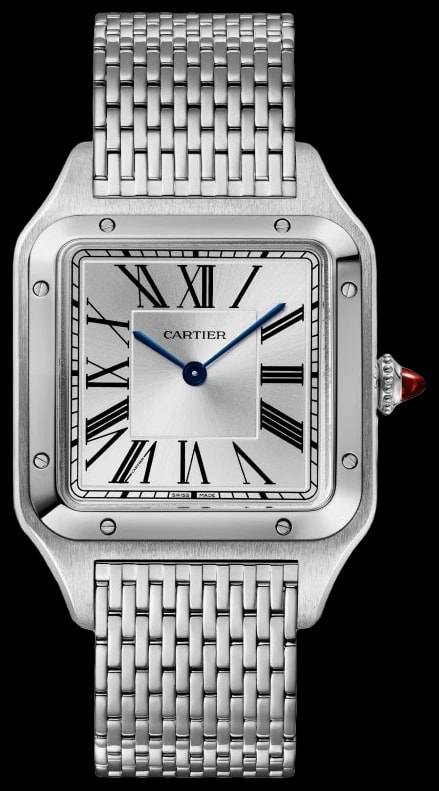 Cartier Santos-Dumont WGSA0124 Large model, manual movement, platinum, interchangeable metal bracelet