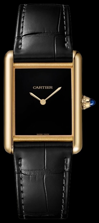 Cartier Tank Louis Cartier WGTA0091 Medium model, hand-wound mechanical movement, yellow gold, leather