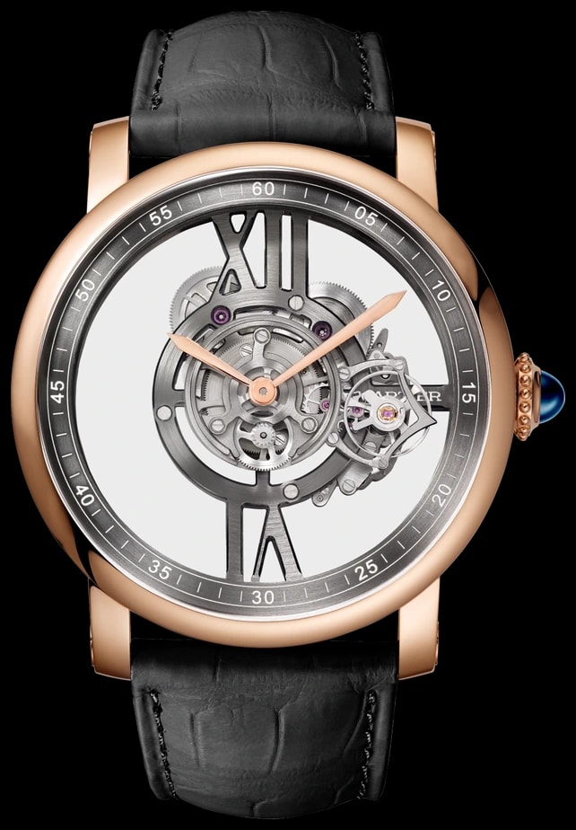 Cartier Rotonde de Cartier WHRO0041 47mm, hand-wound mechanical movement, rose gold, leather