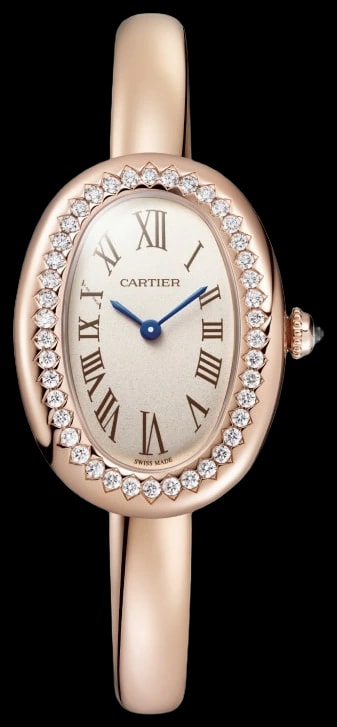 Cartier Baignoire WJBA0042 Small model, quartz, rose gold, diamonds