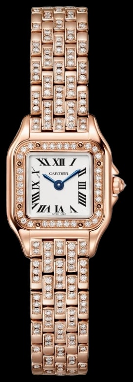 Cartier Panthère WJPN0063 Mini model, quartz movement, rose gold, diamonds