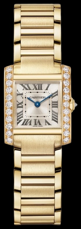 Cartier Tank Française WJTA0062 Small model, quartz movement, yellow gold, diamonds