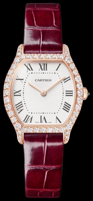 Cartier Tortue WJTO0012 Small model, quartz movement, rose gold, diamonds, leather