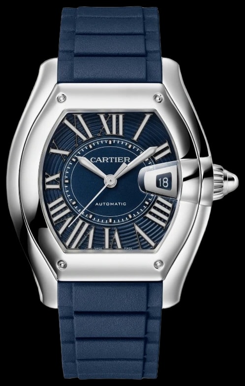Cartier Roadster WSRD0014 Large model, automatic movement, steel, interchangeable metal bracelet and rubber straps