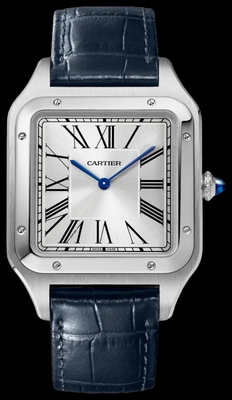Cartier Santos-Dumont WSSA0032 Extra-large model, hand-wound mechanical movement, steel, leather