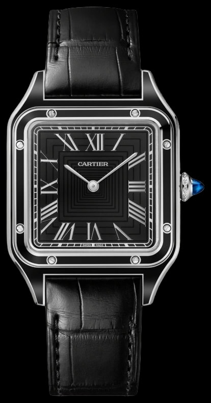 Cartier Santos-Dumont WSSA0046 Large model, manual mechanical movement, steel, lacquer, leather