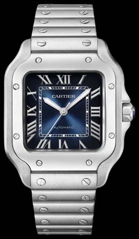 Cartier Santos de Cartier WSSA0063 Medium model, automatic movement, steel, interchangeable metal and leather bracelets