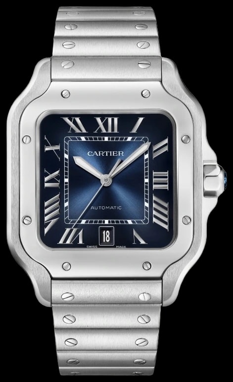 Cartier Santos de Cartier WSSA0071 Large model, automatic movement, steel, interchangeable metal and leather bracelets