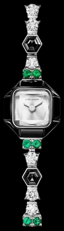 Cartier Jewellery HPI01649 Quartz movement, white gold, diamonds, onyx, emeralds