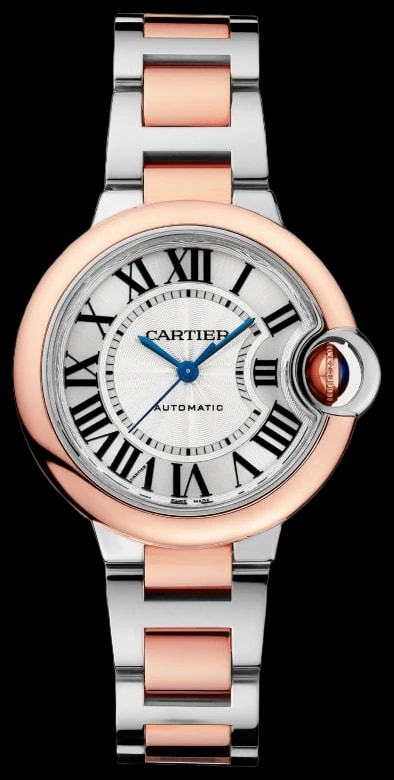 Cartier Ballon Bleu W2BB0032 33 mm, mechanical movement with automatic winding, rose gold, steel