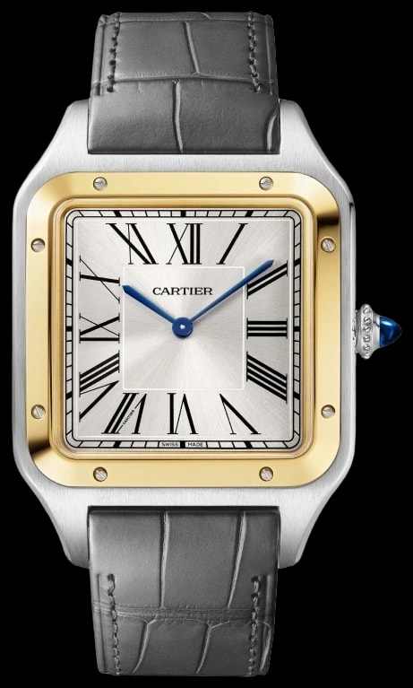 Cartier Santos-Dumont W2SA0034 Extra-large model, manual mechanical movement, yellow gold, steel, leather