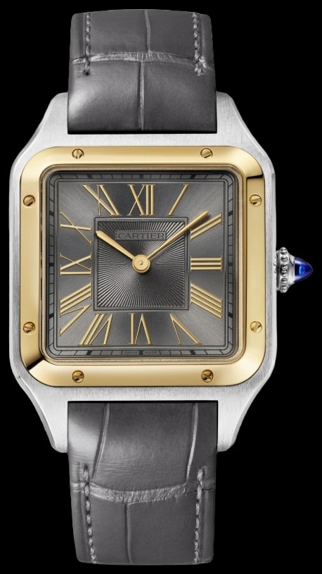 Cartier Santos-Dumont W2SA0036 Large model, quartz movement, yellow gold, steel, leather
