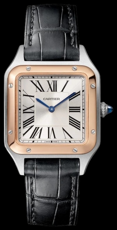Cartier Santos-Dumont W2SA0038 Small model, quartz movement, rose gold, steel, leather