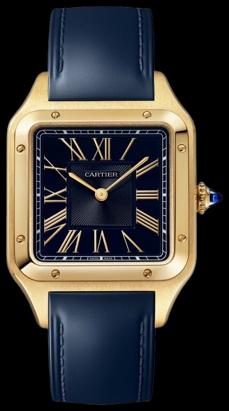 Cartier Santos-Dumont WGSA0157 Large model, quartz movement, yellow gold, leather