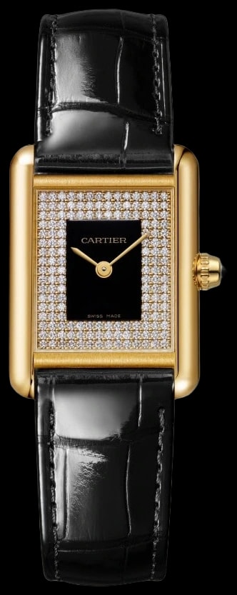 Cartier Tank Louis Cartier WGTA0269 Small model, quartz movement, yellow gold, diamonds, leather