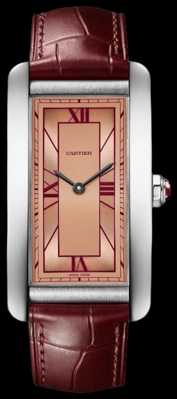 Cartier Tank Américaine WGTA0297 Large model, automatic movement, platinum, leather