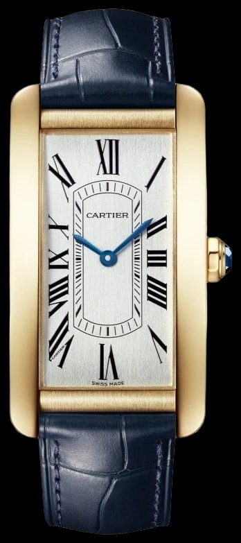 Cartier Tank Américaine WGTA0300 Large model, automatic movement, yellow gold, leather